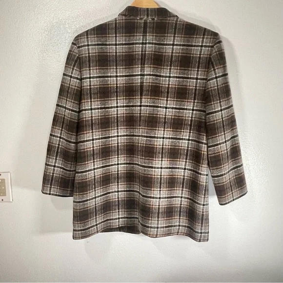 Pendleton womens medium Originals Plaid Blazer Jacket Wool W Brown & Beige